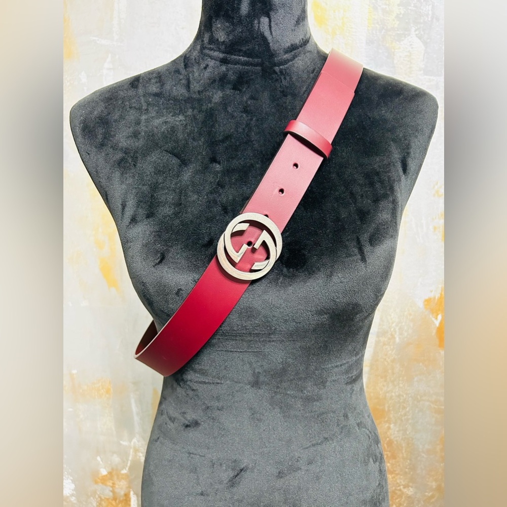 GUCCI INTERLOCKING G BUCKLE WIDE BELT